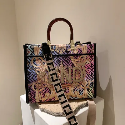 Replica Fendi Baguette Multicolor FF Canvas Bag Polychrome Fake Sale Online