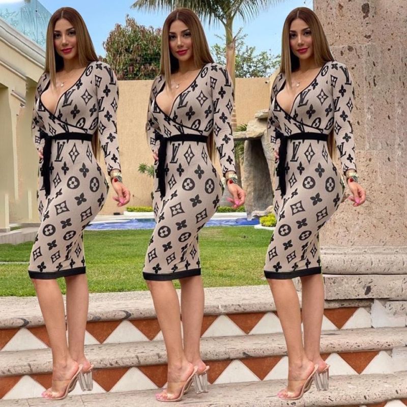 lv dresses set womens replica clothing